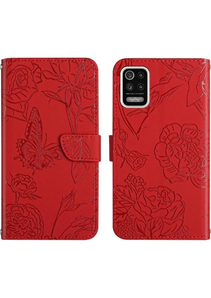 Lg K42 Anti-Damla Koruma Çiçekler ve Bilek Pu ile Kelebekler Için Kılıf (Yurt Dışından)