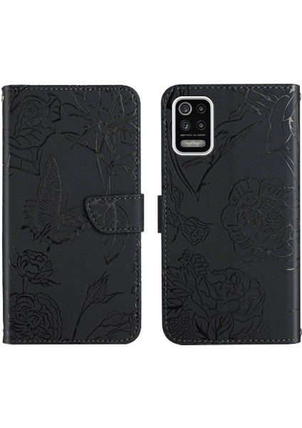 Lg K42 Anti-Damla Koruma Çiçekler ve Bilek Pu ile Kelebekler Için Kılıf (Yurt Dışından)