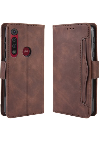 Motorola Moto One Macro/g8 Play ile Uyumlu Kickstand Koruyucu, Kredi Kartı Tutacağı Pu Deri Darbeye Dayanıklı Telefon Kılıfı (Yurt Dışından)