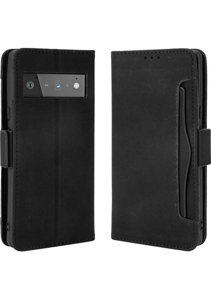 Google Pixel 6 ile Uyumlu Kickstand Koruyucu, Kredi Kartı Tutacağı Pu Deri Darbeye Dayanıklı Telefon Kılıfı (Yurt Dışından)