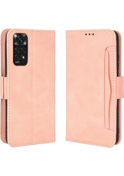 Xiaomi Redmi Note 11 4G/11S ile Uyumlu Kickstand Koruyucu, Kredi Kartı Tutacağı Pu Deri Darbeye Dayanıklı Telefon Kılıfı (Yurt Dışından)