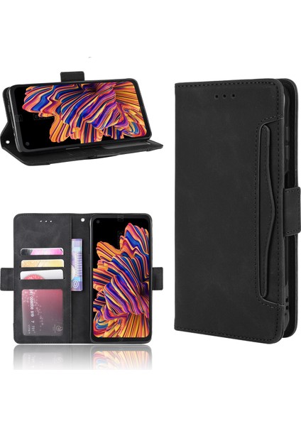 Samsung Galaxy Xcover Pro ile Uyumlu Kickstand Koruyucu, Kredi Kartı Tutacağı Pu Deri Darbeye Dayanıklı Telefon Kılıfı (Yurt Dışından) fırsatları