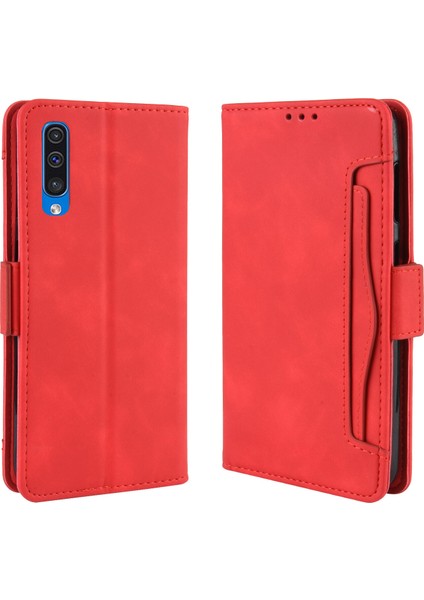 Samsung Galaxy A50/A50S/A30S ile Uyumlu Kickstand Koruyucu, Kredi Kartı Tutacağı Pu Deri Darbeye Dayanıklı Telefon Kılıfı (Yurt Dışından)