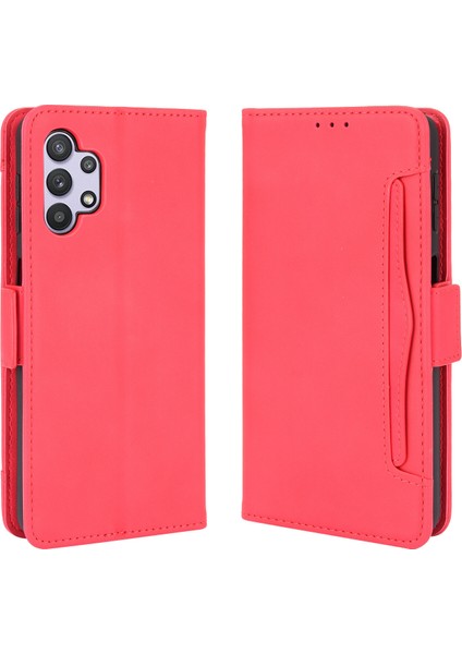 Samsung Galaxy A32 5g ile Uyumlu Kickstand Koruyucu, Kredi Kartı Tutacağı Pu Deri Darbeye Dayanıklı Telefon Kılıfı (Yurt Dışından)