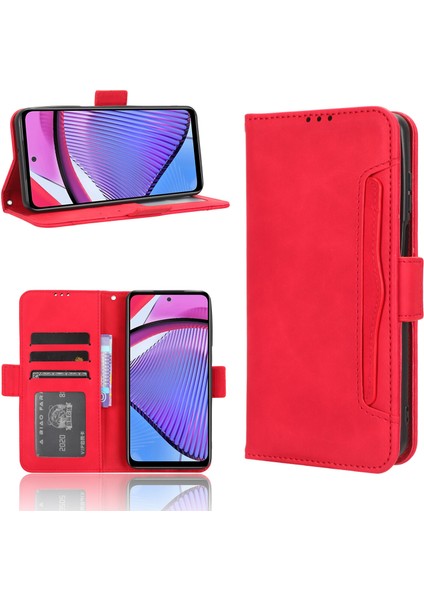 Bdt Shop Motorola Moto G Power 2023 ile Uyumlu Kickstand Koruyucu, Kredi Kartı Tutacağı Pu Deri Darbeye Dayanıklı Telefon Kılıfı (Yurt Dışından)