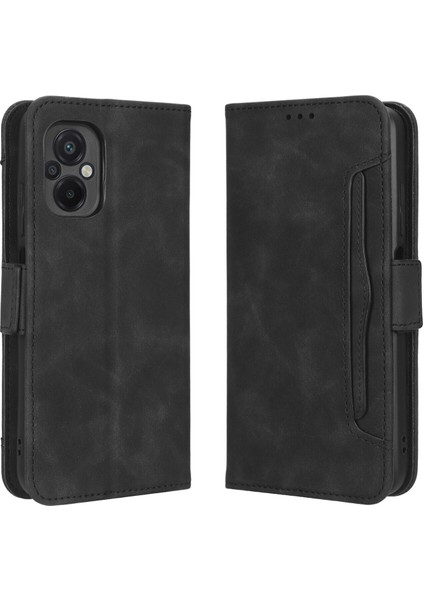 Xiaomi Mi Poco M5 ile Uyumlu Kickstand Koruyucu, Kredi Kartı Tutacağı Pu Deri Darbeye Dayanıklı Telefon Kılıfı (Yurt Dışından)