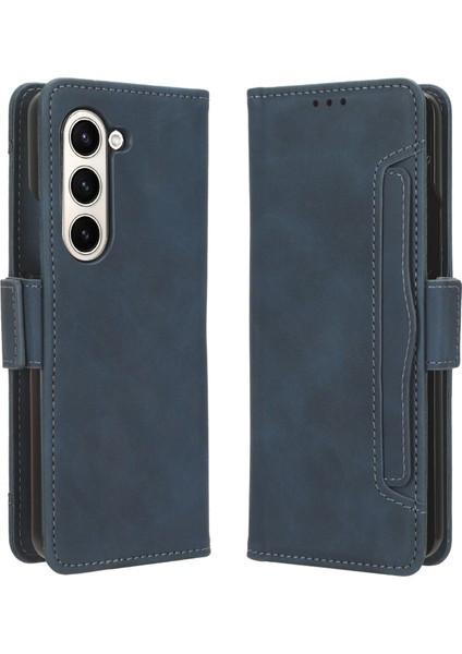 Samsung Galaxy Z Fold 5 ile Uyumlu Kickstand Koruyucu, Kredi Kartı Tutacağı Pu Deri Darbeye Dayanıklı Telefon Kılıfı (Yurt Dışından)