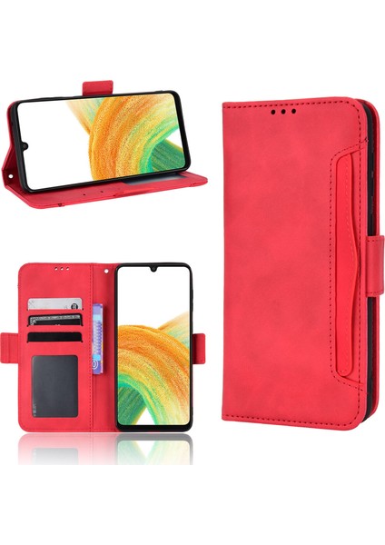 Samsung Galaxy A33 5g ile Uyumlu Kickstand Koruyucu, Kredi Kartı Tutacağı Pu Deri Darbeye Dayanıklı Telefon Kılıfı (Yurt Dışından) fırsatları