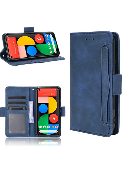 Google Pixel 5 ile Uyumlu Kickstand Koruyucu, Kredi Kartı Tutacağı Pu Deri Darbeye Dayanıklı Telefon Kılıfı (Yurt Dışından)