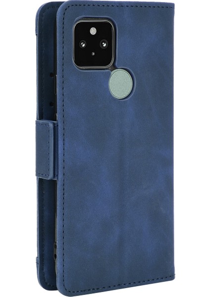 Google Pixel 5 ile Uyumlu Kickstand Koruyucu, Kredi Kartı Tutacağı Pu Deri Darbeye Dayanıklı Telefon Kılıfı (Yurt Dışından)