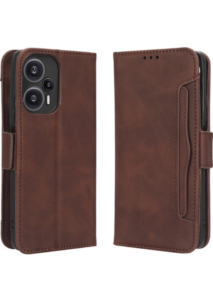 Xiaomi Redmi NOTE12 Turbo 5g ile Uyumlu Kickstand Koruyucu, Kredi Kartı Tutacağı Pu Deri Darbeye Dayanıklı Telefon Kılıfı (Yurt Dışından)