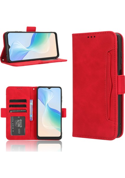 Blackview Oscal C30/C30 Pro ile Uyumlu Kickstand Koruyucu, Kredi Kartı Tutacağı Pu Deri Darbeye Dayanıklı Telefon Kılıfı (Yurt Dışından)