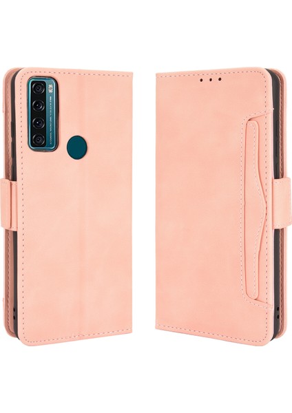 Tcl 20SE ile Uyumlu Kickstand Koruyucu, Kredi Kartı Tutacağı Pu Deri Darbeye Dayanıklı Telefon Kılıfı (Yurt Dışından)