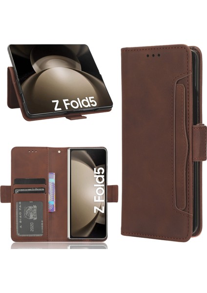 Samsung Galaxy Z Fold 5 ile Uyumlu Kickstand Koruyucu, Kredi Kartı Tutacağı Pu Deri Darbeye Dayanıklı Telefon Kılıfı (Yurt Dışından) fırsatları