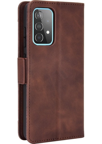 Samsung Galaxy A52 5g ile Uyumlu Kickstand Koruyucu, Kredi Kartı Tutacağı Pu Deri Darbeye Dayanıklı Telefon Kılıfı (Yurt Dışından)