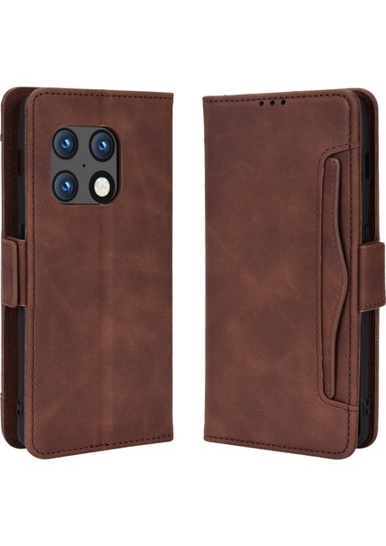 Oneplus 10 Pro 5g ile Uyumlu Kickstand Koruyucu, Kredi Kartı Tutacağı Pu Deri Darbeye Dayanıklı Telefon Kılıfı (Yurt Dışından)