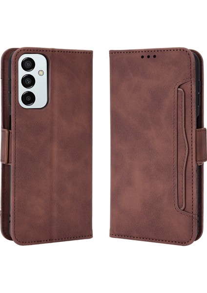 Samsung Galaxy M13 4G/M23 5g ile Uyumlu Kickstand Koruyucu, Kredi Kartı Tutacağı Pu Deri Darbeye Dayanıklı Telefon Kılıfı (Yurt Dışından)