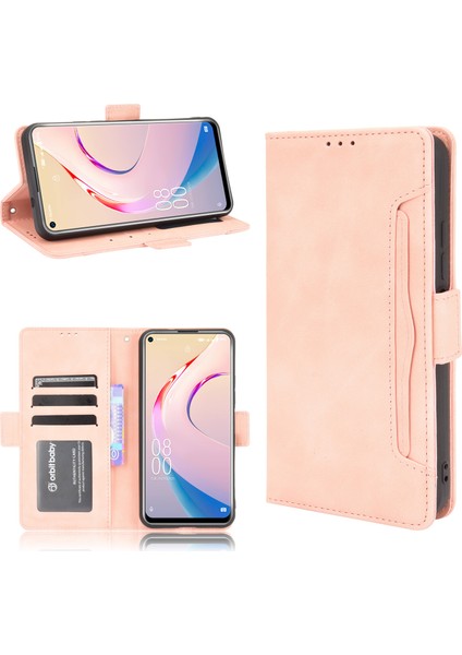 Oukitel C21 Pro ile Uyumlu Kickstand Koruyucu, Kredi Kartı Tutacağı Pu Deri Darbeye Dayanıklı Telefon Kılıfı (Yurt Dışından)