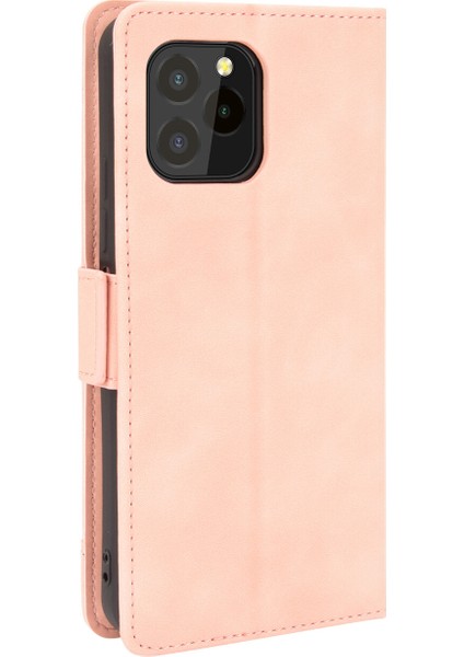 Oukitel C21 Pro ile Uyumlu Kickstand Koruyucu, Kredi Kartı Tutacağı Pu Deri Darbeye Dayanıklı Telefon Kılıfı (Yurt Dışından)