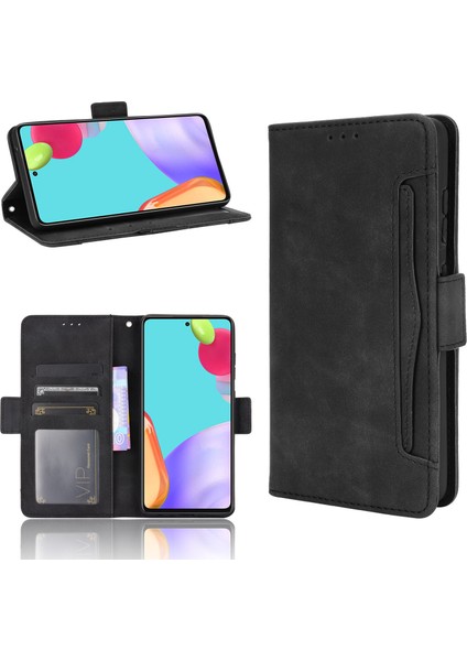 Samsung Galaxy A52 5g ile Uyumlu Kickstand Koruyucu, Kredi Kartı Tutacağı Pu Deri Darbeye Dayanıklı Telefon Kılıfı (Yurt Dışından)