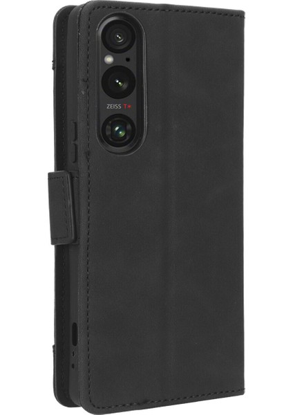 Sony Xperia 1 V ile Uyumlu Kickstand Koruyucu, Kredi Kartı Tutacağı Pu Deri Darbeye Dayanıklı Telefon Kılıfı (Yurt Dışından) indirimleri