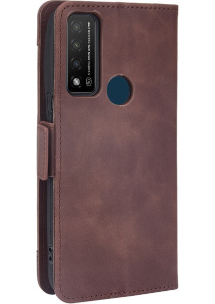 Tcl 20R 5g ile Uyumlu Kickstand Koruyucu, Kredi Kartı Tutacağı Pu Deri Darbeye Dayanıklı Telefon Kılıfı (Yurt Dışından)