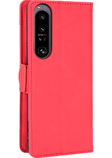 Bdt Shop Sony Xperia 1 Ⅳ ile Uyumlu Kickstand Koruyucu, Kredi Kartı Tutacağı Pu Deri Darbeye Dayanıklı Telefon Kılıfı (Yurt Dışından)