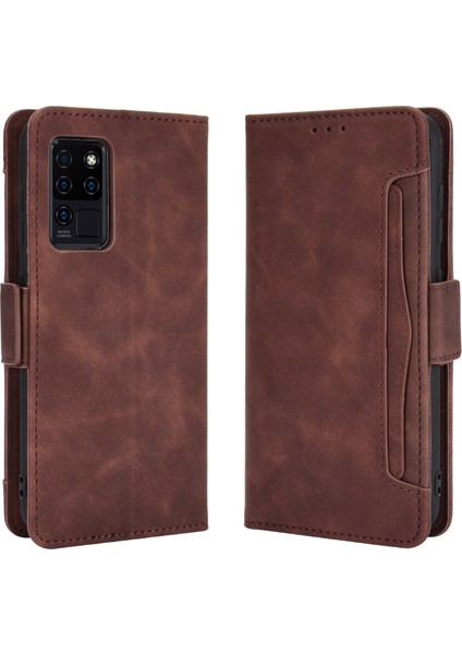 Oukitel C21 ile Uyumlu Kickstand Koruyucu, Kredi Kartı Tutacağı Pu Deri Darbeye Dayanıklı Telefon Kılıfı (Yurt Dışından)