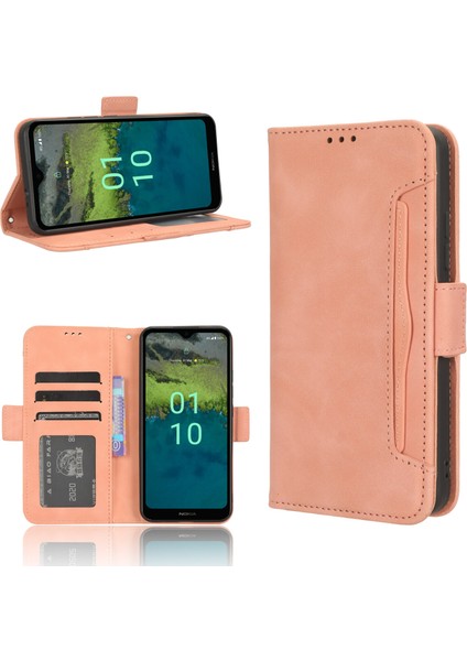 Nokia C110 4g ile Uyumlu Kickstand Koruyucu, Kredi Kartı Tutacağı Pu Deri Darbeye Dayanıklı Telefon Kılıfı (Yurt Dışından) fırsatları