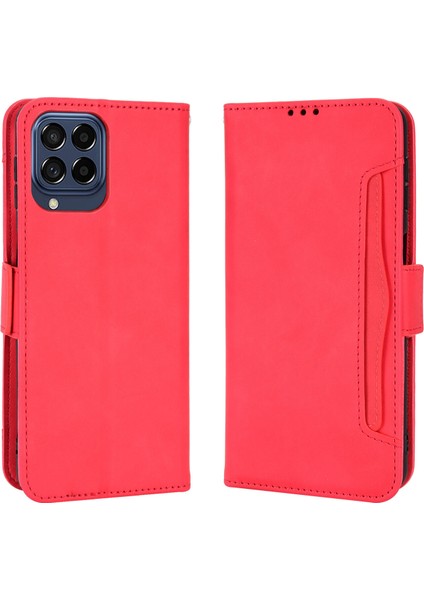 Samsung Galaxy M33 5g ile Uyumlu Kickstand Koruyucu, Kredi Kartı Tutacağı Pu Deri Darbeye Dayanıklı Telefon Kılıfı (Yurt Dışından)