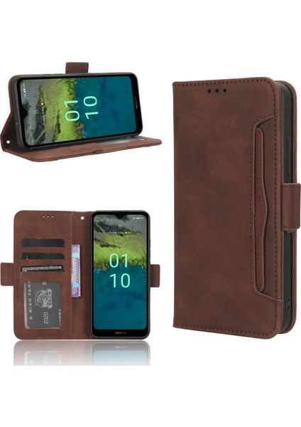 Nokia C110 4g ile Uyumlu Kickstand Koruyucu, Kredi Kartı Tutacağı Pu Deri Darbeye Dayanıklı Telefon Kılıfı (Yurt Dışından) fırsatları