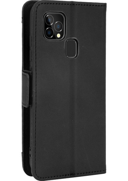 Oukitel C22 ile Uyumlu Kickstand Koruyucu, Kredi Kartı Tutacağı Pu Deri Darbeye Dayanıklı Telefon Kılıfı (Yurt Dışından)