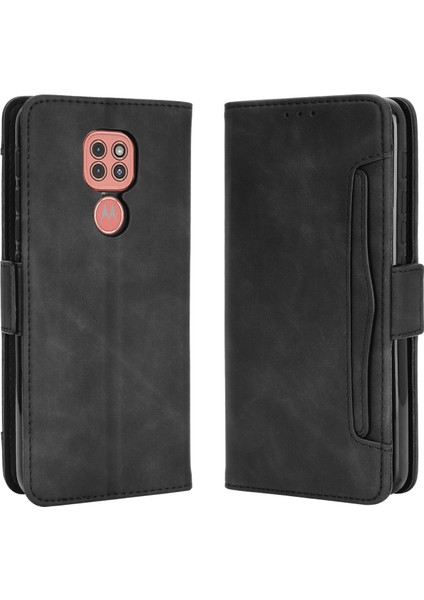 Motorola Moto G9 Play/e7 Plus ile Uyumlu Kickstand Koruyucu, Kredi Kartı Tutacağı Pu Deri Darbeye Dayanıklı Telefon Kılıfı (Yurt Dışından)