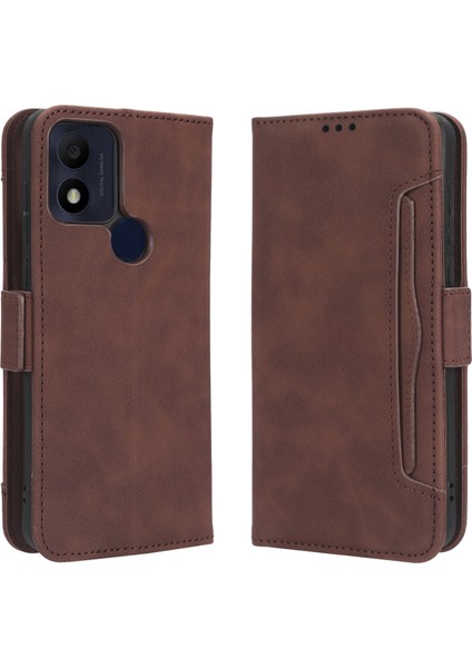 Tcl 305I ile Uyumlu Kickstand Koruyucu, Kredi Kartı Tutacağı Pu Deri Darbeye Dayanıklı Telefon Kılıfı (Yurt Dışından)