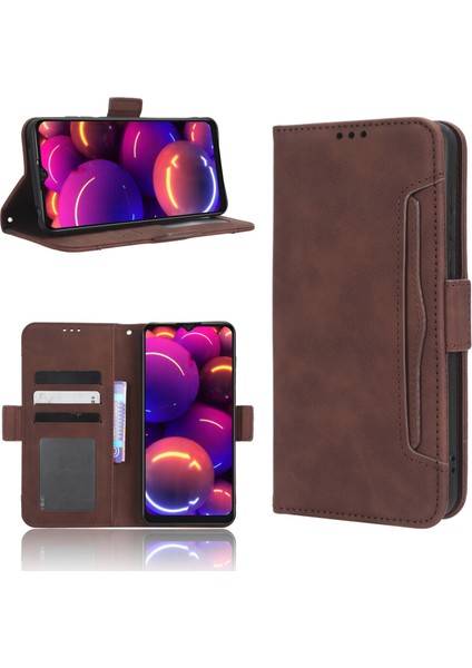 Tcl 305I ile Uyumlu Kickstand Koruyucu, Kredi Kartı Tutacağı Pu Deri Darbeye Dayanıklı Telefon Kılıfı (Yurt Dışından)