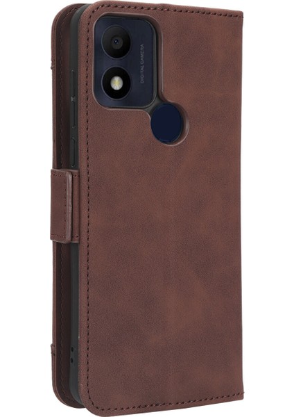 Tcl 305I ile Uyumlu Kickstand Koruyucu, Kredi Kartı Tutacağı Pu Deri Darbeye Dayanıklı Telefon Kılıfı (Yurt Dışından)