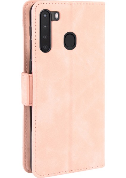 Samsung Galaxy A21 ile Uyumlu Kickstand Koruyucu, Kredi Kartı Tutacağı Pu Deri Darbeye Dayanıklı Telefon Kılıfı (Yurt Dışından) indirimleri