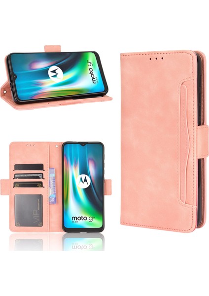 Motorola Moto G9 Play/e7 Plus ile Uyumlu Kickstand Koruyucu, Kredi Kartı Tutacağı Pu Deri Darbeye Dayanıklı Telefon Kılıfı (Yurt Dışından) fırsatları