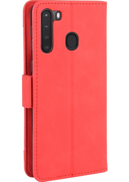 Samsung Galaxy A21 ile Uyumlu Kickstand Koruyucu, Kredi Kartı Tutacağı Pu Deri Darbeye Dayanıklı Telefon Kılıfı (Yurt Dışından) indirimleri