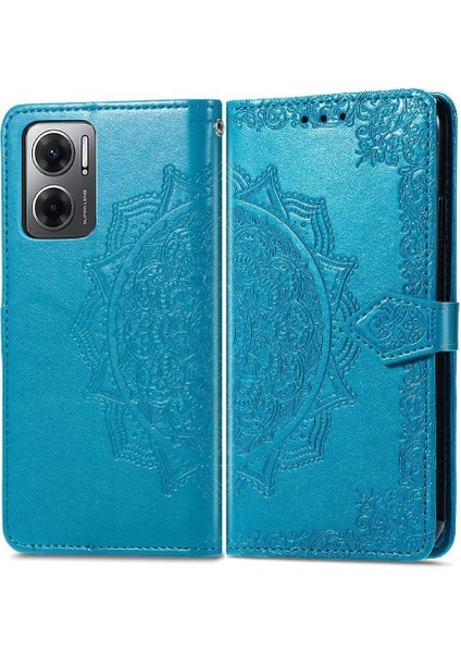 Redmi Için Kılıf 10 5g Basit Iş Zarif Desen Kapak Çevirin Deri (Yurt Dışından)