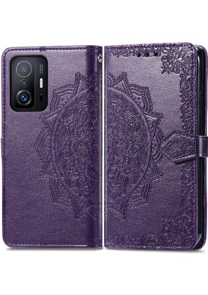 Xiaomi 11T/11T Pro Zarif Desen Deri Kılıf Darbeye (Yurt Dışından)