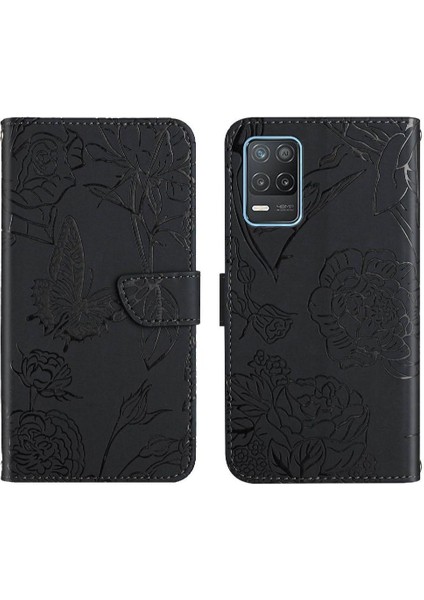 Bilek Kayışı Anti-Damla Koruma Pu Deri Flip ile Realme 8 5g Için Kılıf (Yurt Dışından)