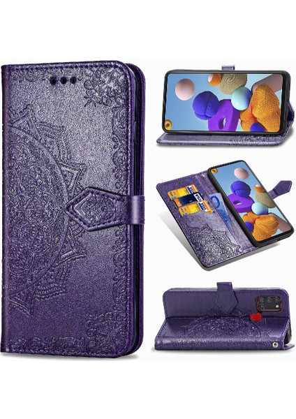 Samsung A21S Zarif Desen Kapak Çevirin Kılıf Basit (Yurt Dışından) fiyatları