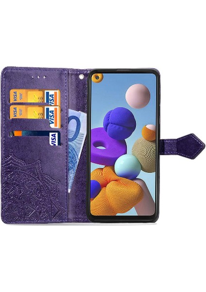 Samsung A21S Zarif Desen Kapak Çevirin Kılıf Basit (Yurt Dışından) fırsatları