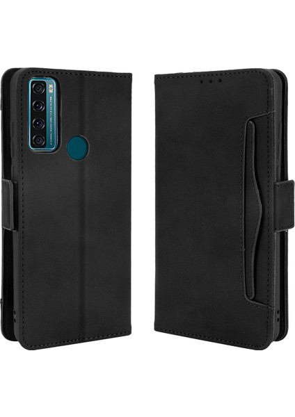 Tcl 20SE ile Uyumlu Kickstand Koruyucu, Kredi Kartı Tutacağı Pu Deri Darbeye Dayanıklı Telefon Kılıfı (Yurt Dışından)