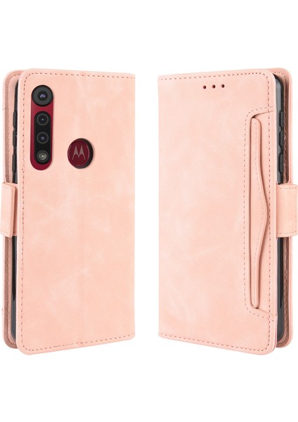 Motorola Moto One Macro/g8 Play ile Uyumlu Kickstand Koruyucu, Kredi Kartı Tutacağı Pu Deri Darbeye Dayanıklı Telefon Kılıfı (Yurt Dışından)