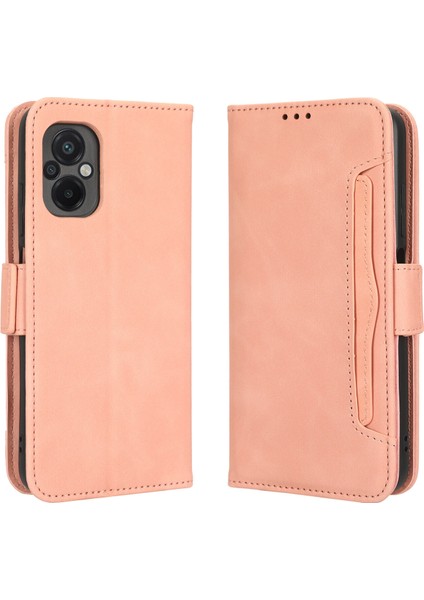 Xiaomi Mi Poco M5 ile Uyumlu Kickstand Koruyucu, Kredi Kartı Tutacağı Pu Deri Darbeye Dayanıklı Telefon Kılıfı (Yurt Dışından)