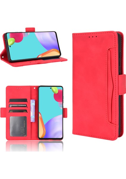 Samsung Galaxy A52 5g ile Uyumlu Kickstand Koruyucu, Kredi Kartı Tutacağı Pu Deri Darbeye Dayanıklı Telefon Kılıfı (Yurt Dışından)