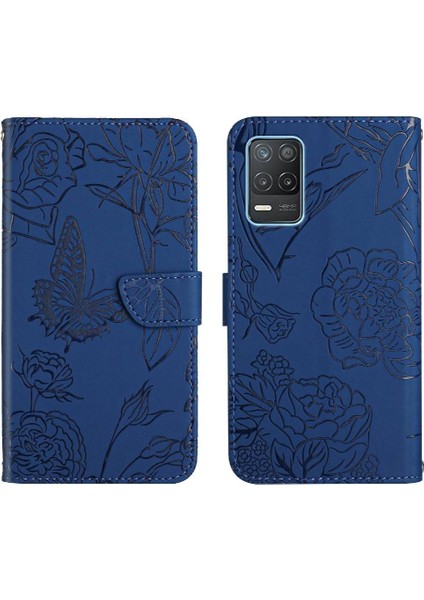 Bilek Kayışı Anti-Damla Koruma Pu Deri Flip ile Realme 8 5g Için Kılıf (Yurt Dışından)