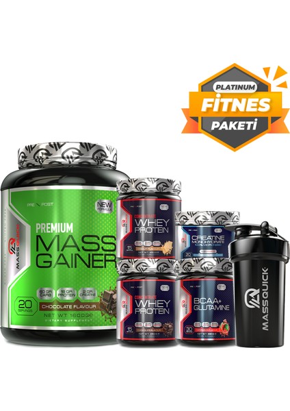 Platınum Paket - Platinum Fitness Paketi - 2xwhey Protein - Mass Gainer - Bcaa - Creatine